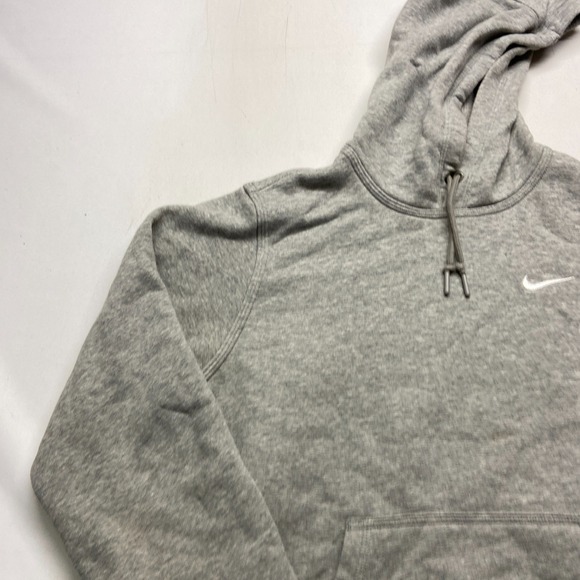 Nike Hoodie Men Small Heather Gray Cotton Fleece Lined Kangaroo Pockets Pullover - Picture 4 of 16